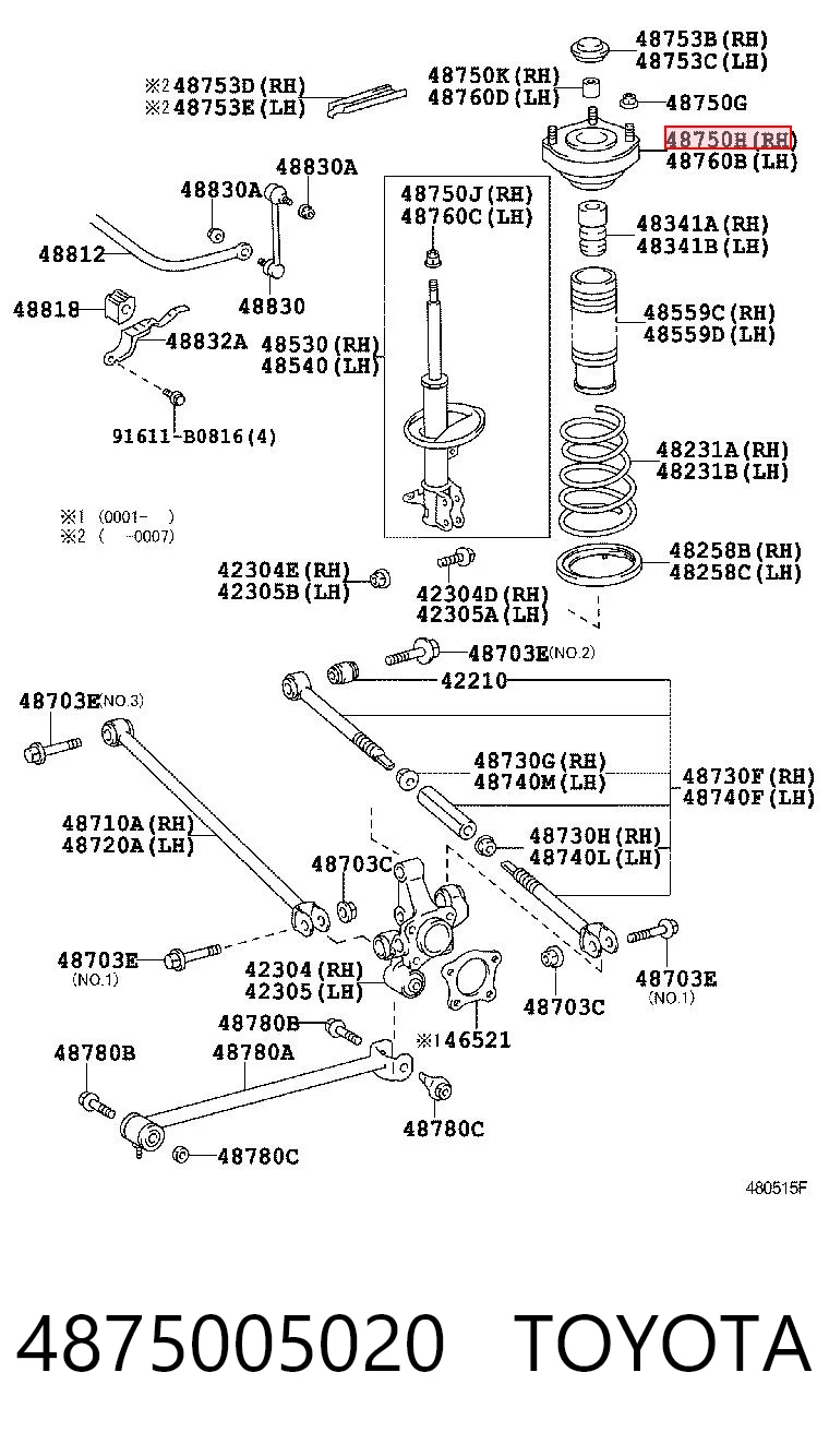  Poduszka amortyzatora tylnego Toyota Avensis 1