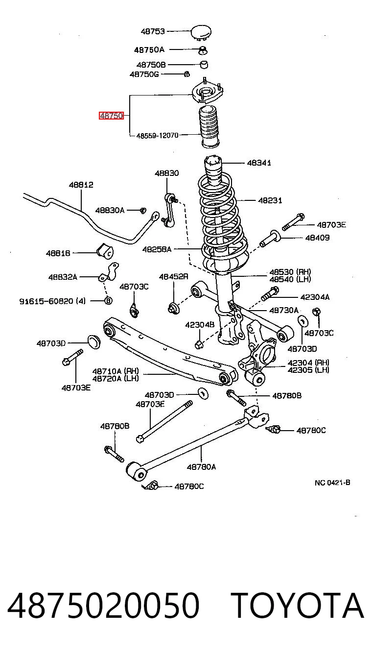  Poduszka amortyzatora tylnego Toyota Carina 
