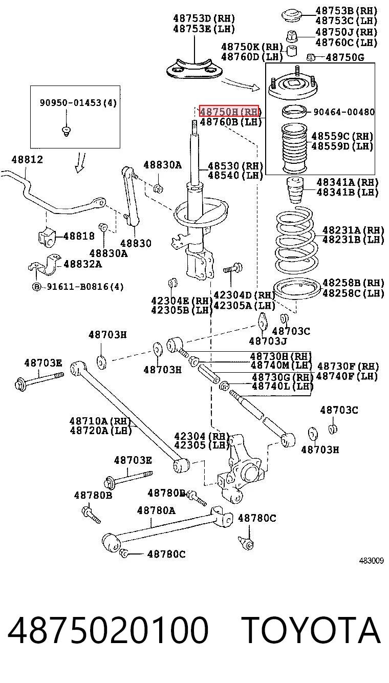 Poduszka amortyzatora tylnego do Toyota Carina II T17