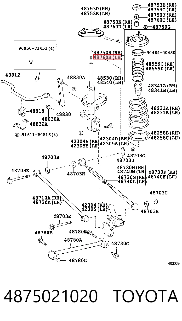Poduszka amortyzatora tylnego Toyota Carina II sedana (T17) (1987 - 1992) cena, od 24,72 USD