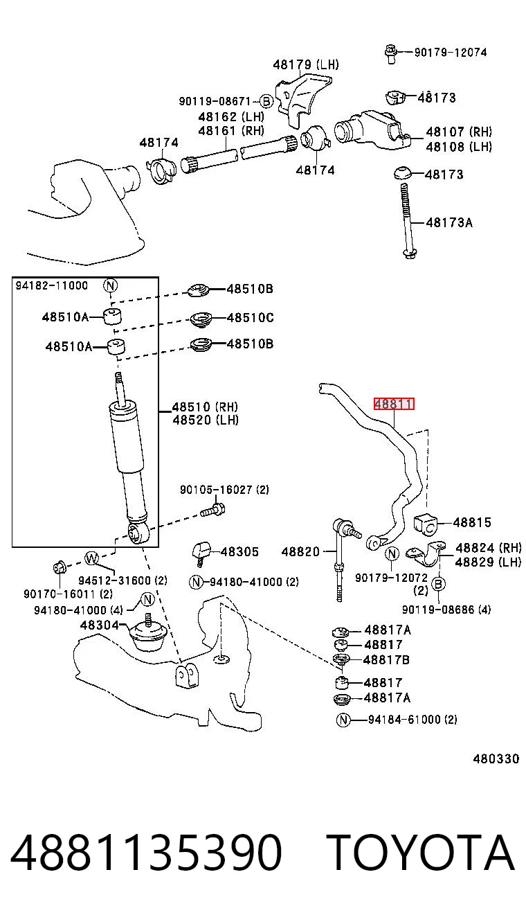 Stabilizator przedni do Toyota 4 Runner N130