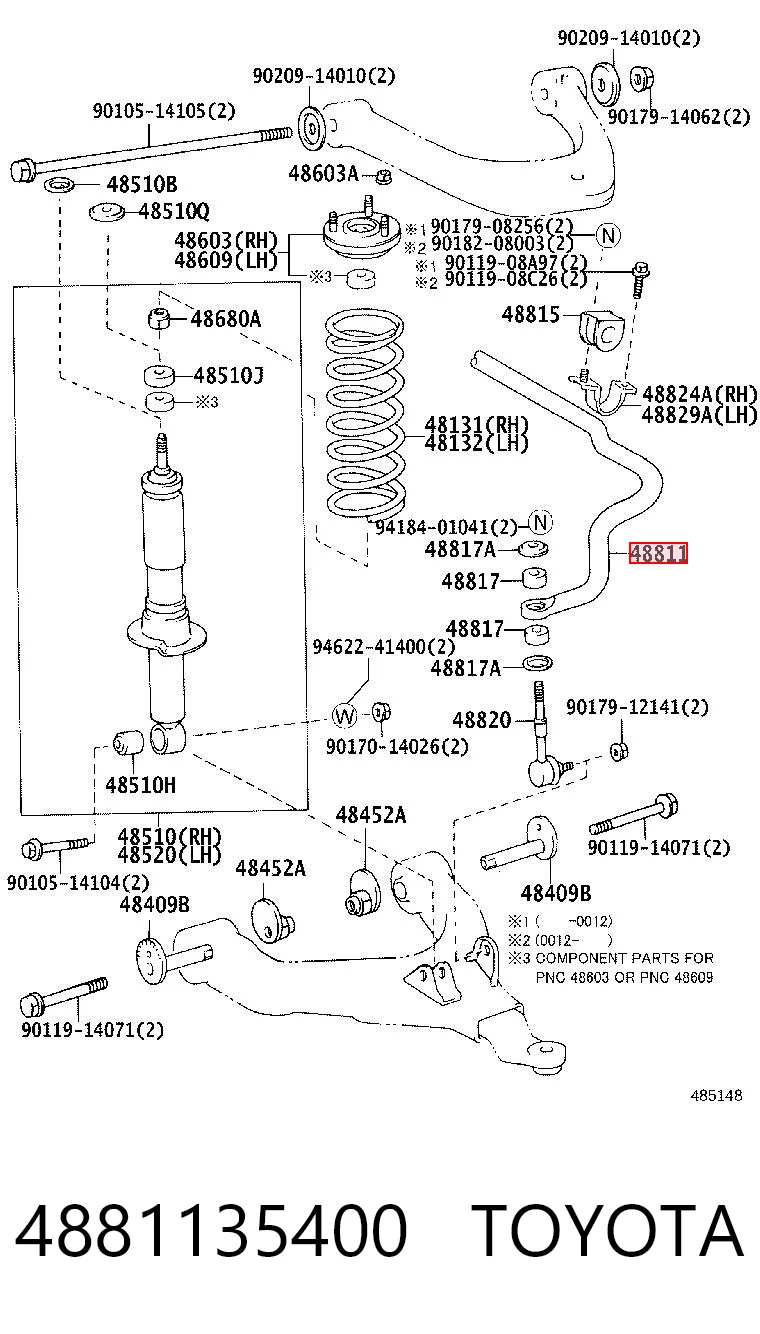 4881135400 Toyota Stabilizator przedni