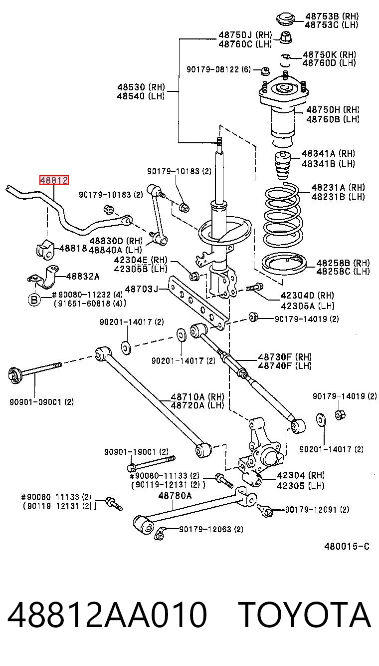 Stabilizator tylny do Toyota Camry IV V20