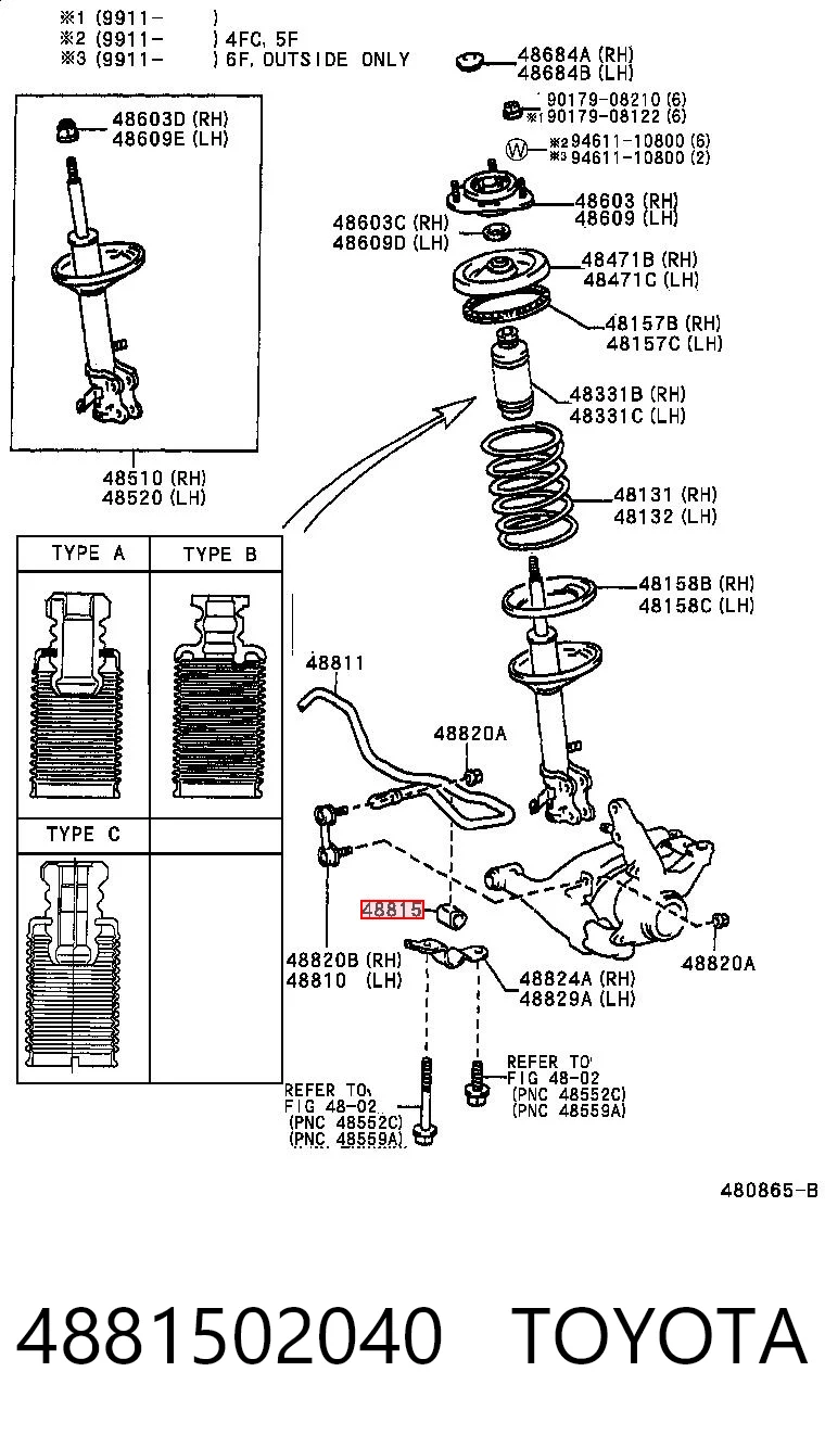 Do koszyka Tuleja stabilizatora przedniego Toyota Corolla  E11