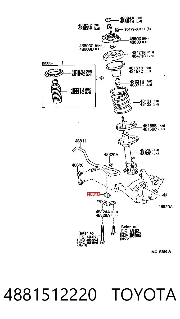 4881512220 Toyota Tuleja stabilizatora przedniego