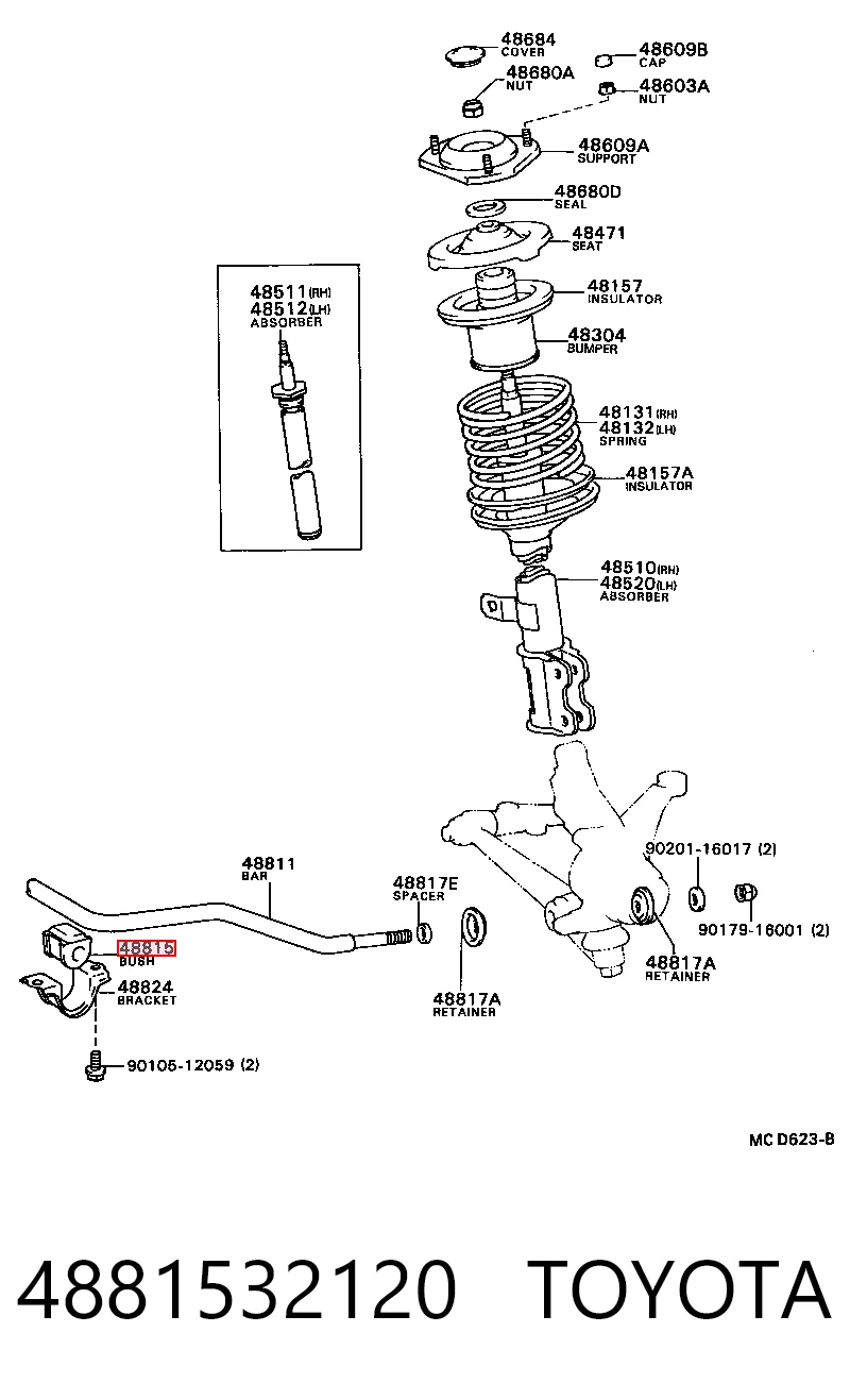 Tuleja stabilizatora przedniego Toyota Camry II sedana (V2) (1986 - 1991) cena, od 4,64 USD