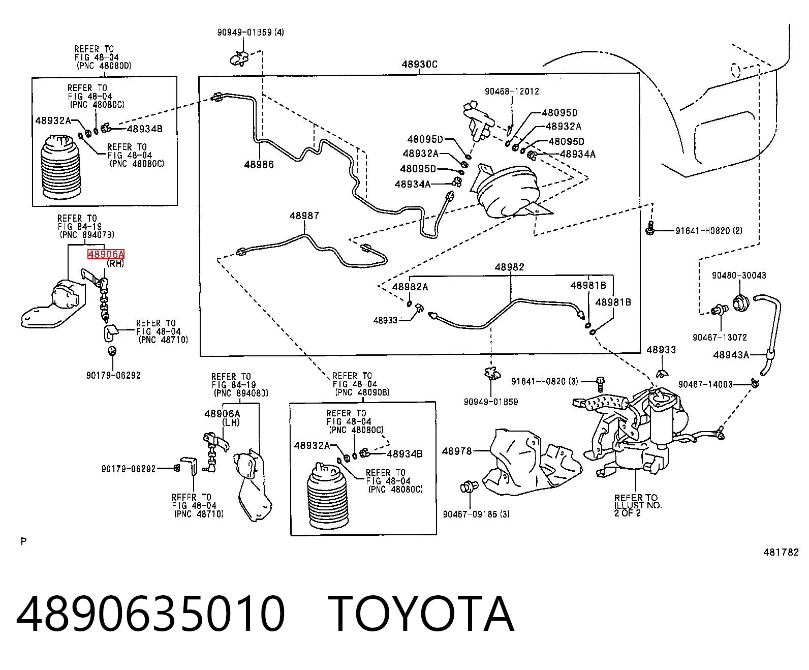 4890635010 Toyota Drążek czujnika poziomowania karoserii tylny prawy