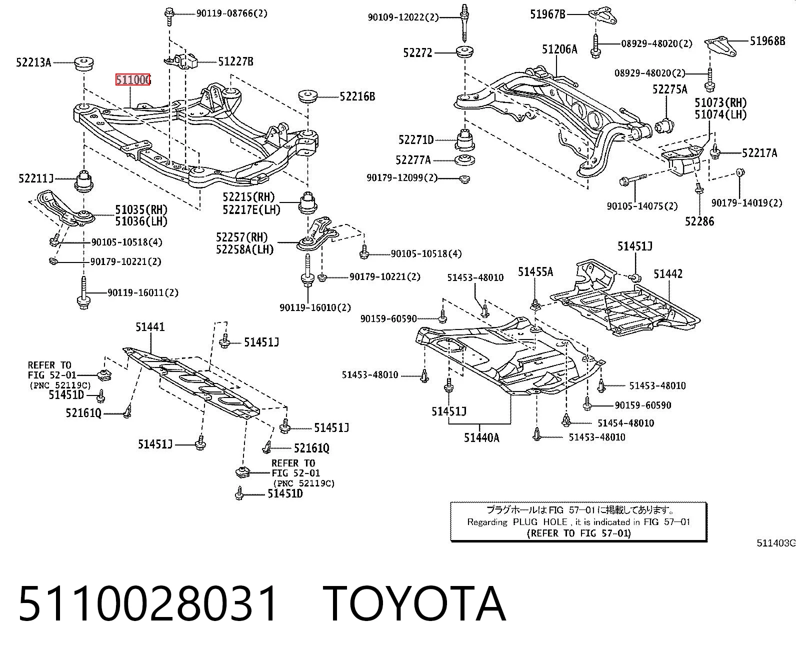 Korpus osi przedniej do Lexus RX 300/330/350/400H U3