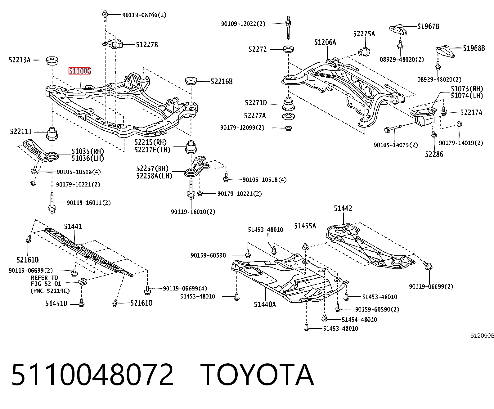 Korpus osi przedniej Lexus RX 270/350/450H SUV (AGL10, GGL15, GYL15) (2008 - 2015) cena, od 521,22 USD