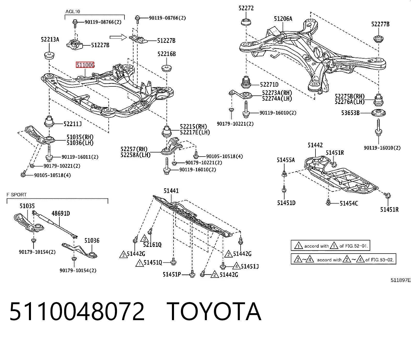 Korpus osi przedniej do Lexus RX 270/350/450H AGL10, GGL15, GYL15