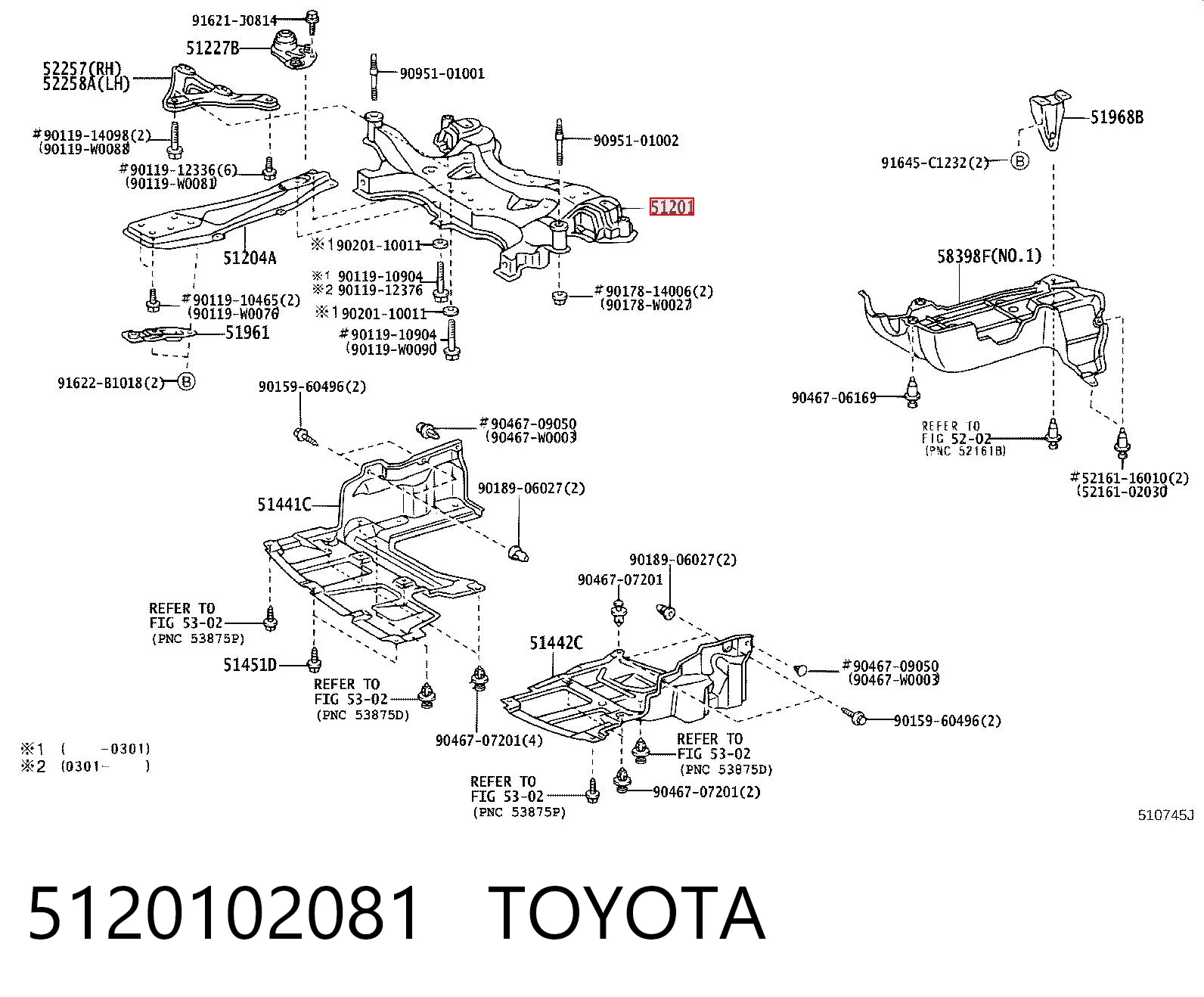 Korpus osi przedniej Toyota Corolla sedana (E12) (2002 - 2006) cena, od 220,54 USD