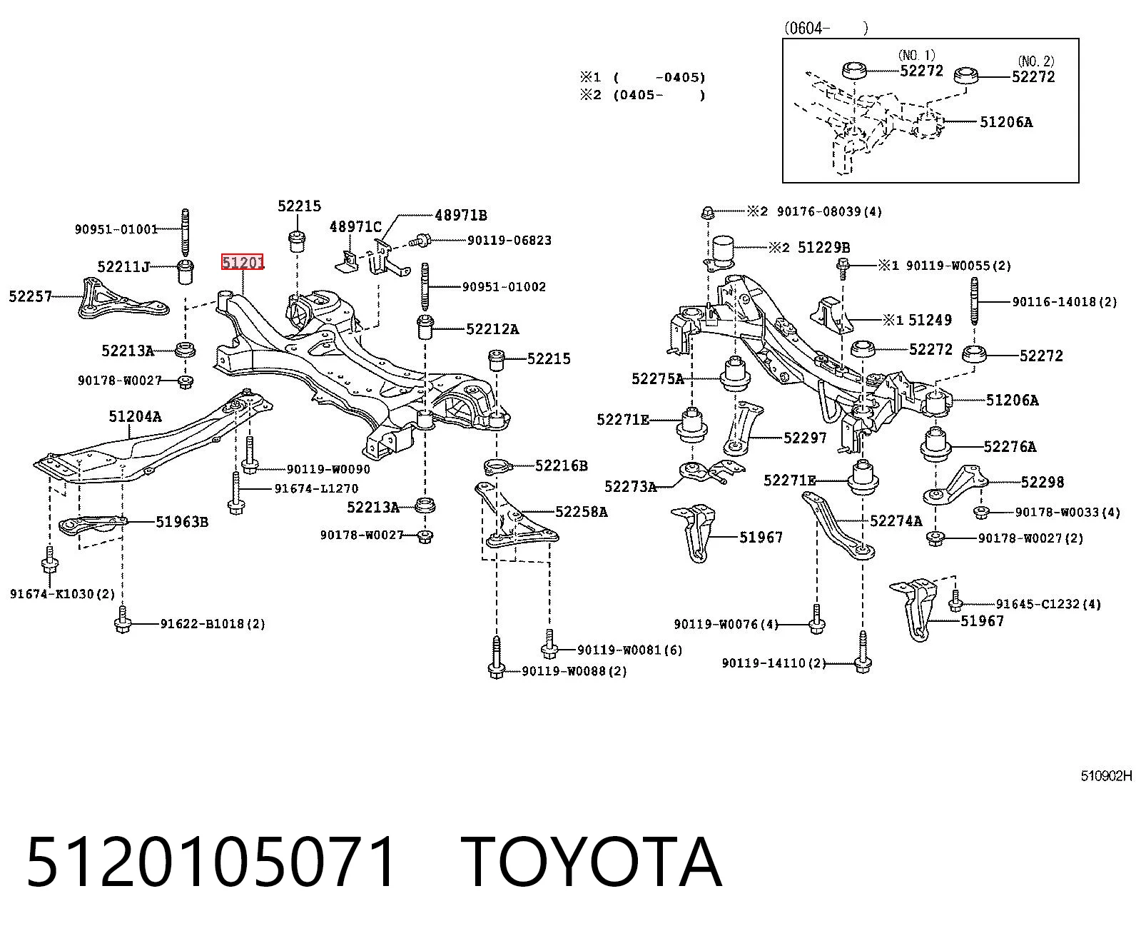 Korpus osi przedniej do Toyota Avensis II T25