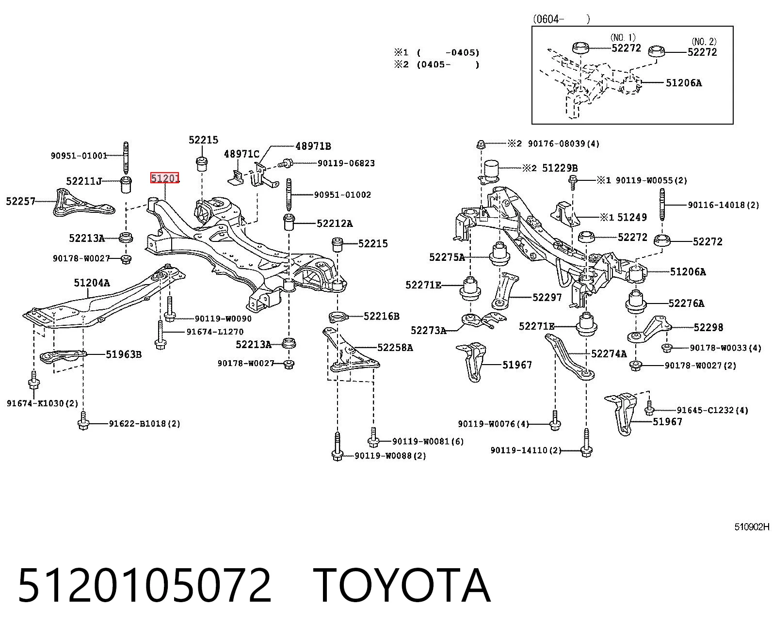 Korpus osi przedniej do Toyota Avensis T25