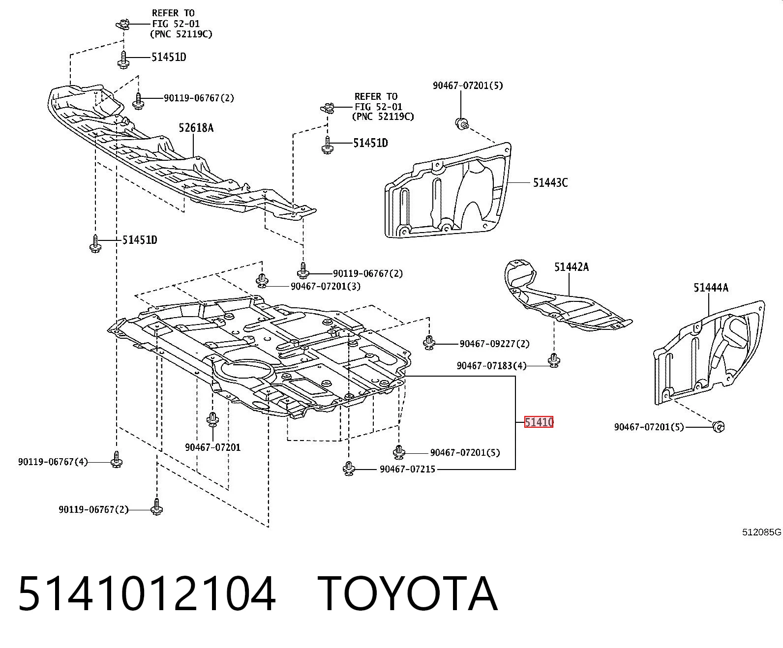Osłona silnika, miski (przedziału silnika) Toyota Prius 