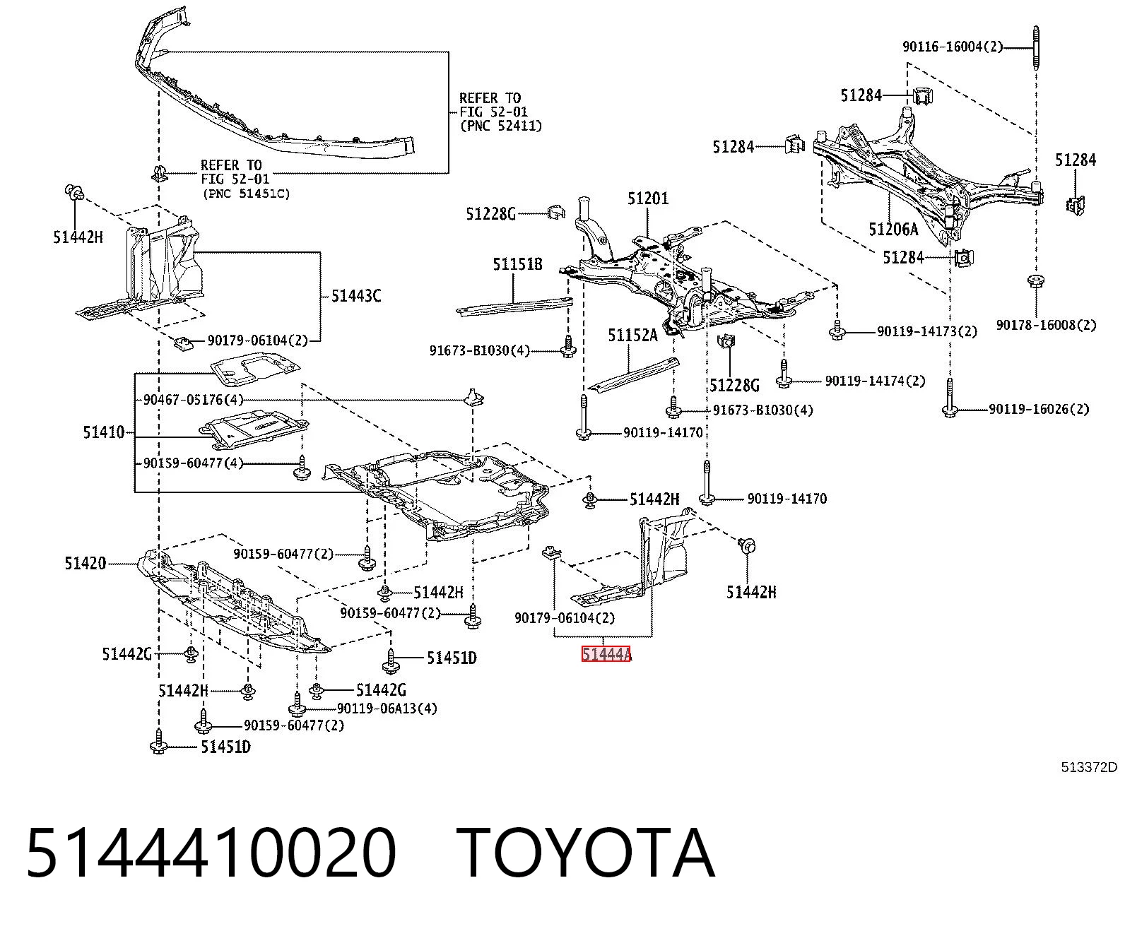 5144410020 Toyota Osłona silnika lewa
