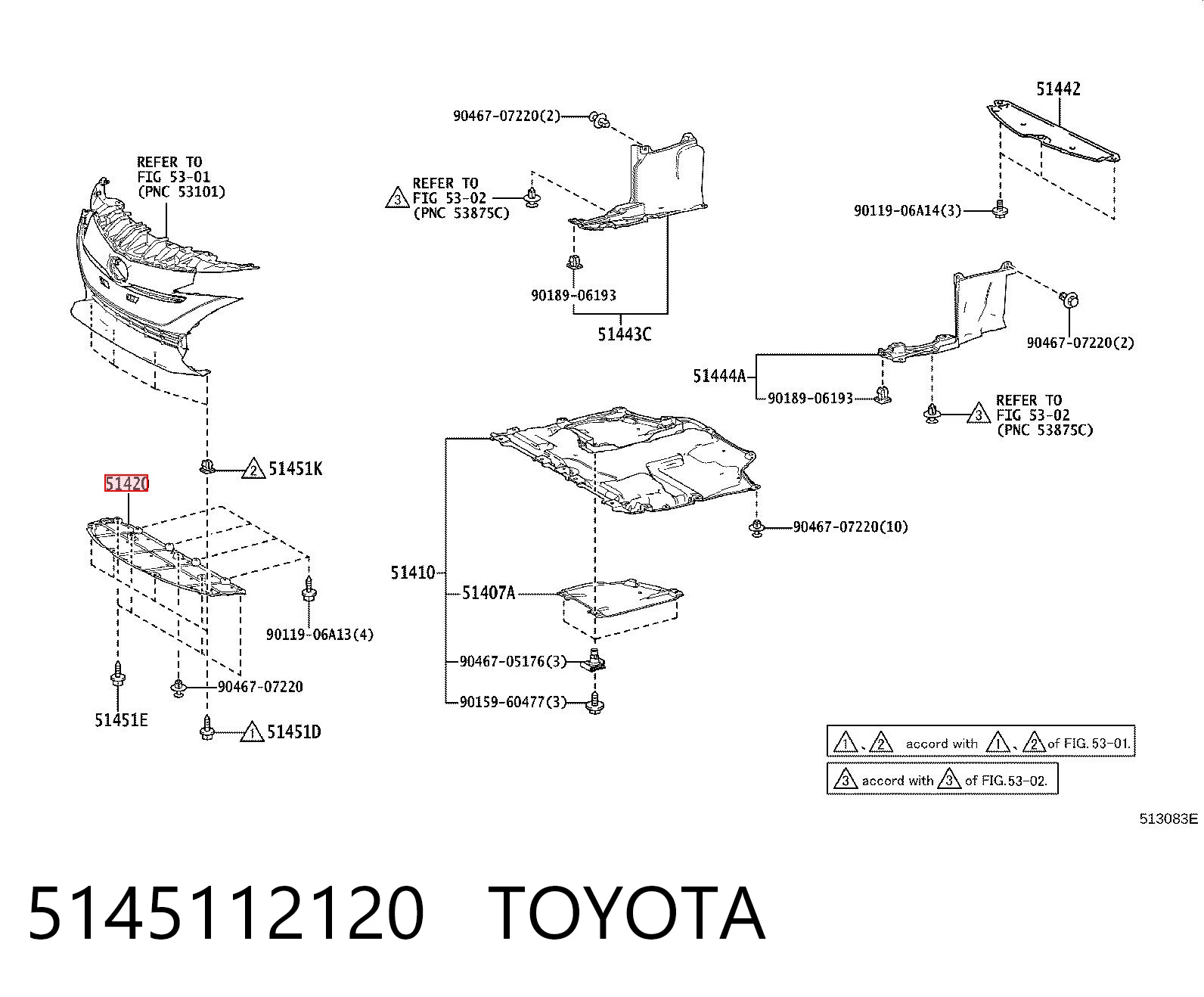 5145112120 Toyota Osłona silnika, miski (przedziału silnika)