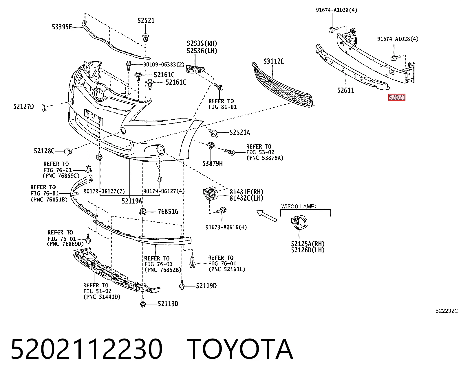Wzmocnienie zderzaka przedniego do Toyota Auris UKP E15