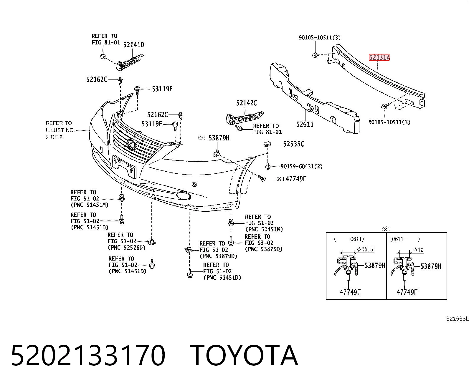 Wzmocnienie zderzaka przedniego do Lexus ES GSV40