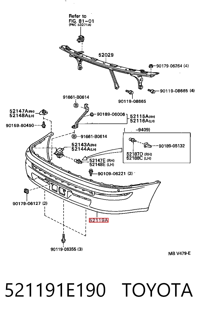 Zderzak przedni Toyota Corolla liftback (E10) (1992 - 1997) cena, od 43,31 USD