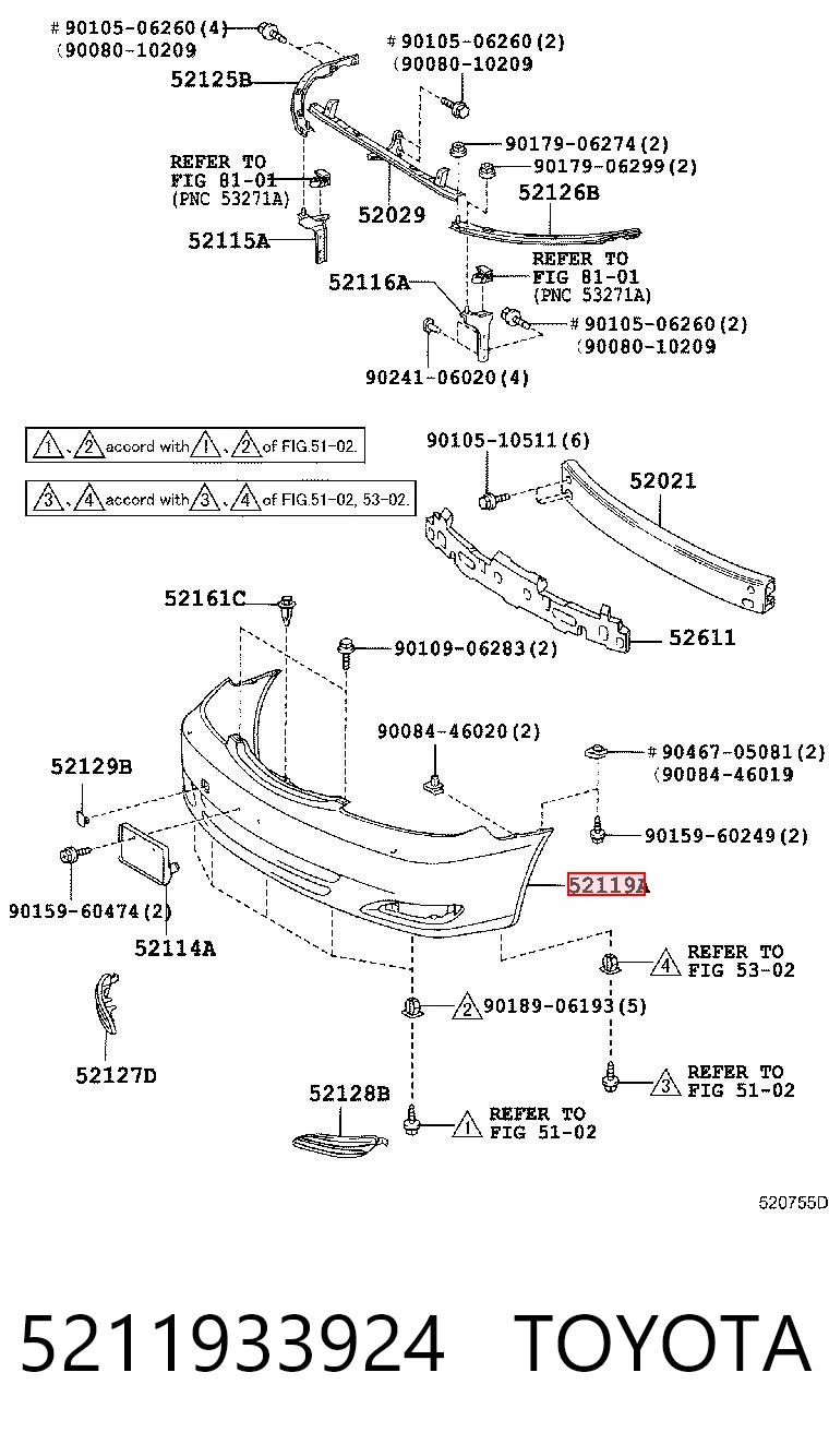 5211933924 Toyota Zderzak przedni