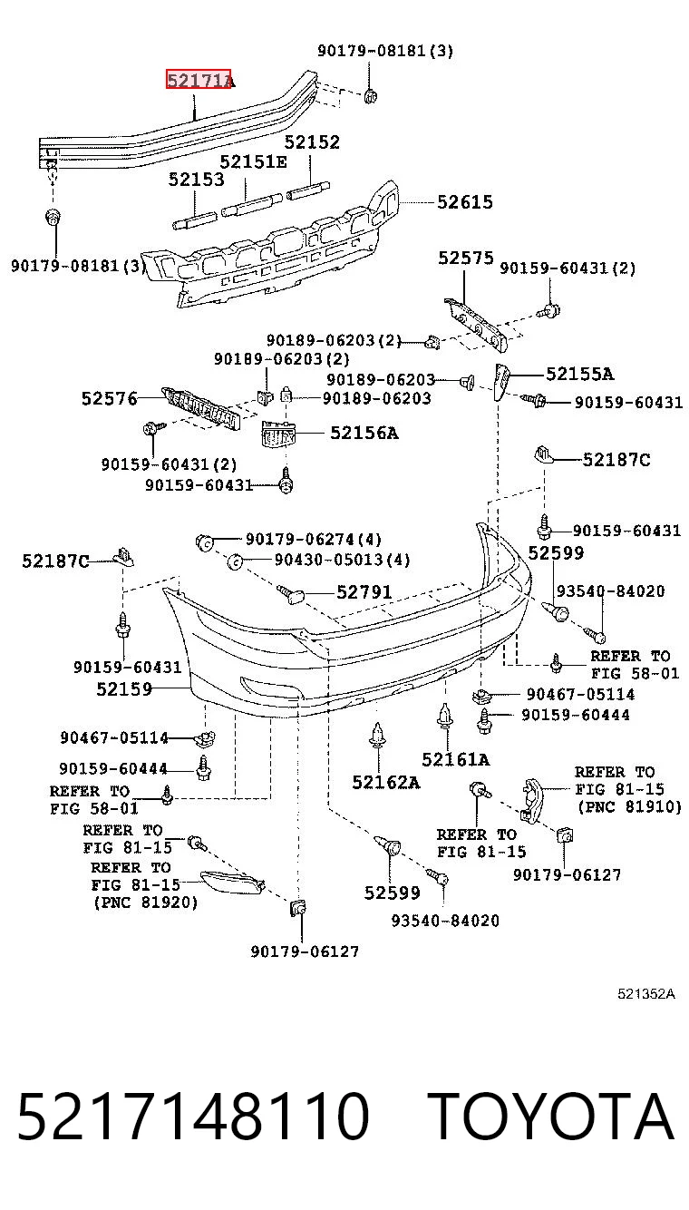 Wzmocnienie zderzaka tylnego do Lexus RX 330/350 U3