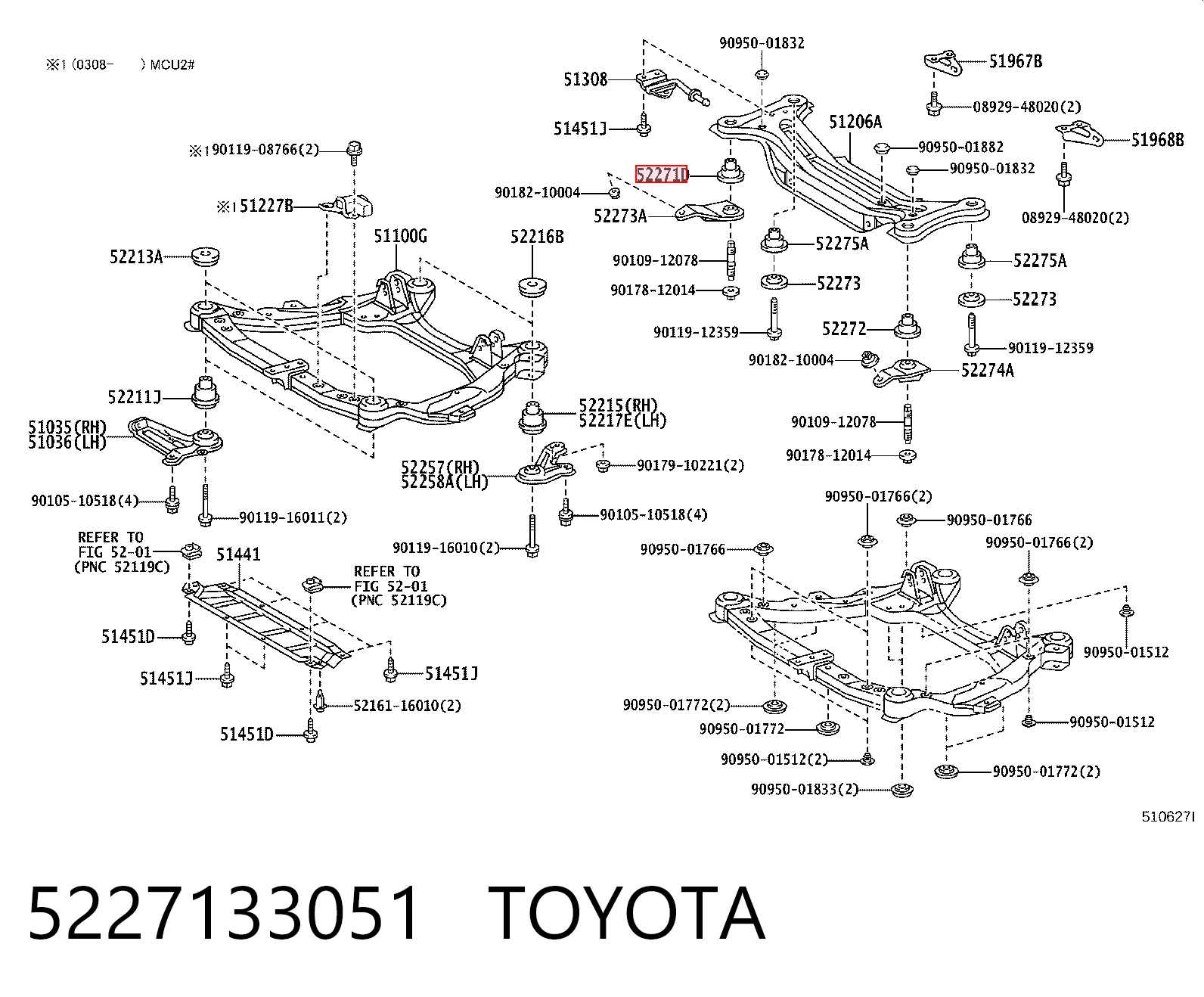 Silentblock tylnej belki Lexus RX 330/350 SUV (U3) (2003 - 2008) cena, od 17,02 USD