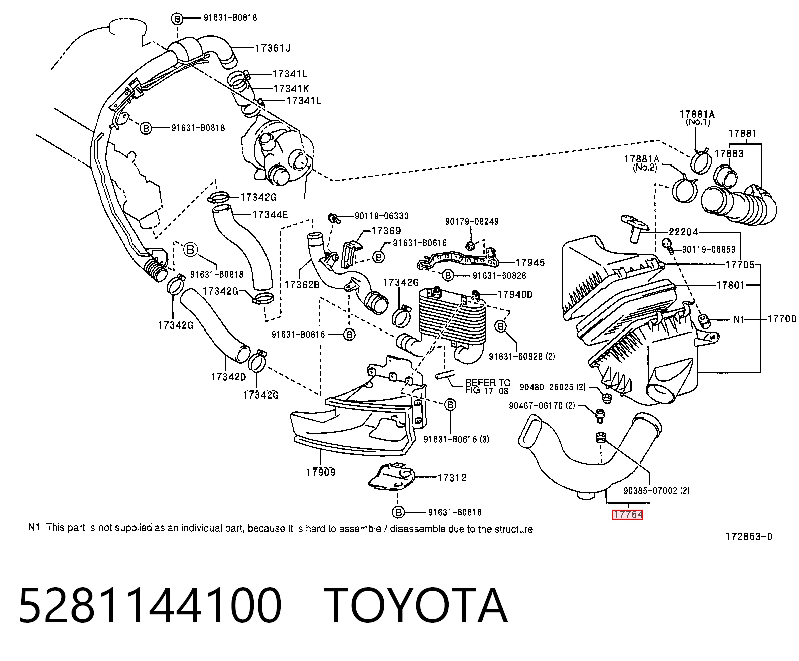 Kupić Wlot powietrza do filtra powietrza Toyota Avensis  LCM w dobrej cenie