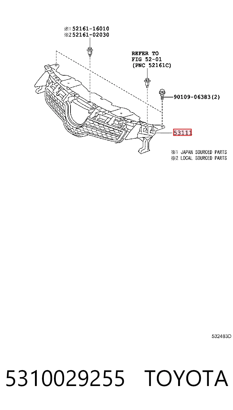 Atrapa chłodnicy do Toyota Auris UKP E15