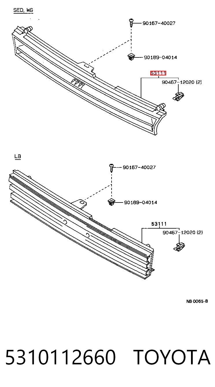 Atrapa chłodnicy do Toyota Corolla  E9