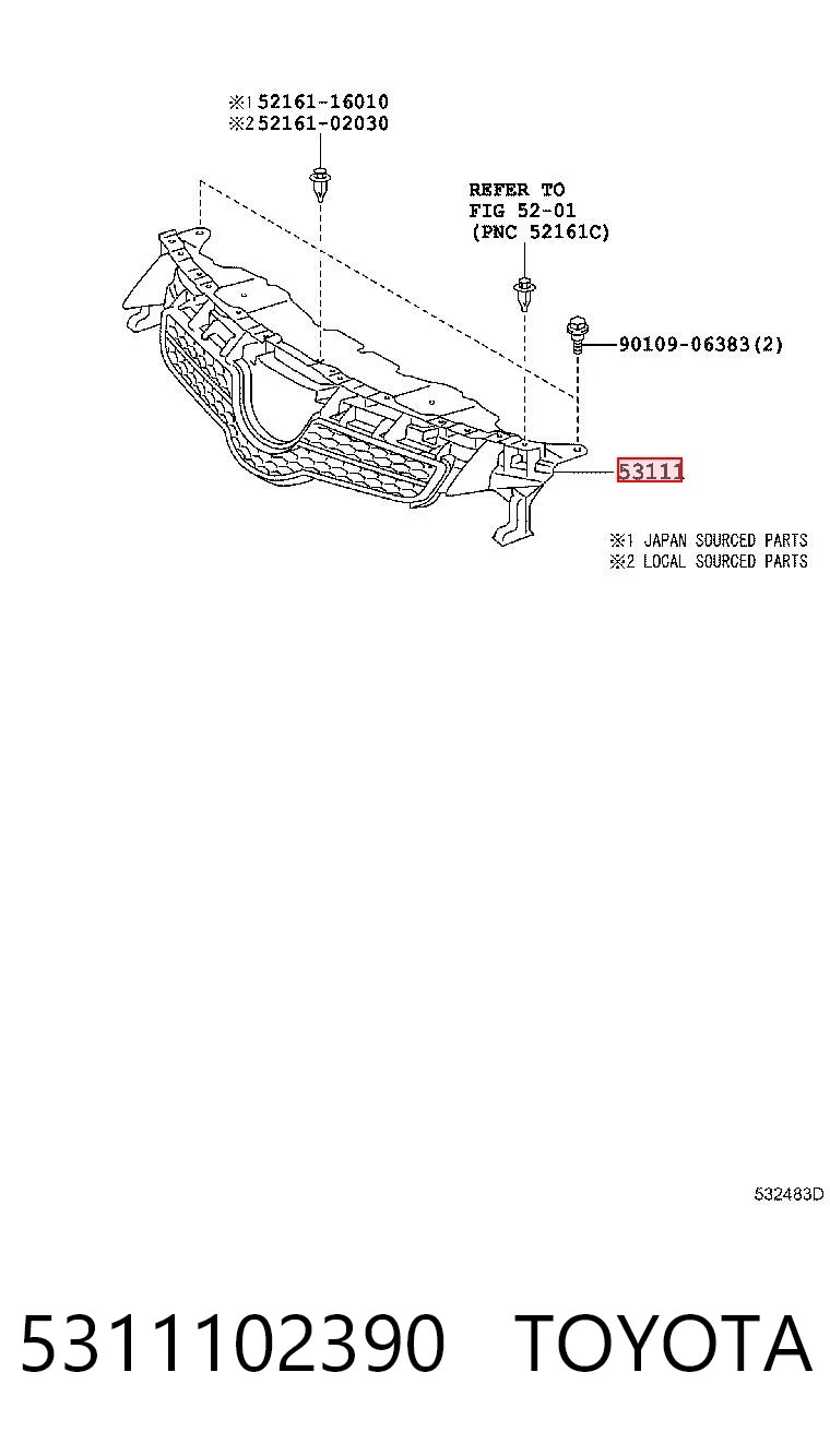 Atrapa chłodnicy do Toyota Auris E15