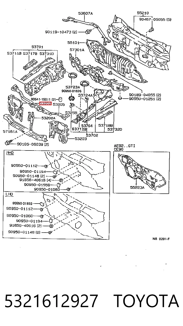 Osłona chłodnicy kompletna (panel mocowania reflektorów) Toyota Corolla liftback (E9) (1987 - 1992) cena, od 135,12 USD