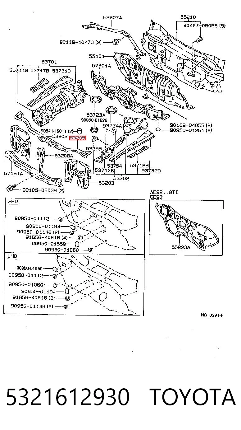 Do koszyka Osłona chłodnicy kompletna (panel mocowania reflektorów) Toyota Corolla  E9