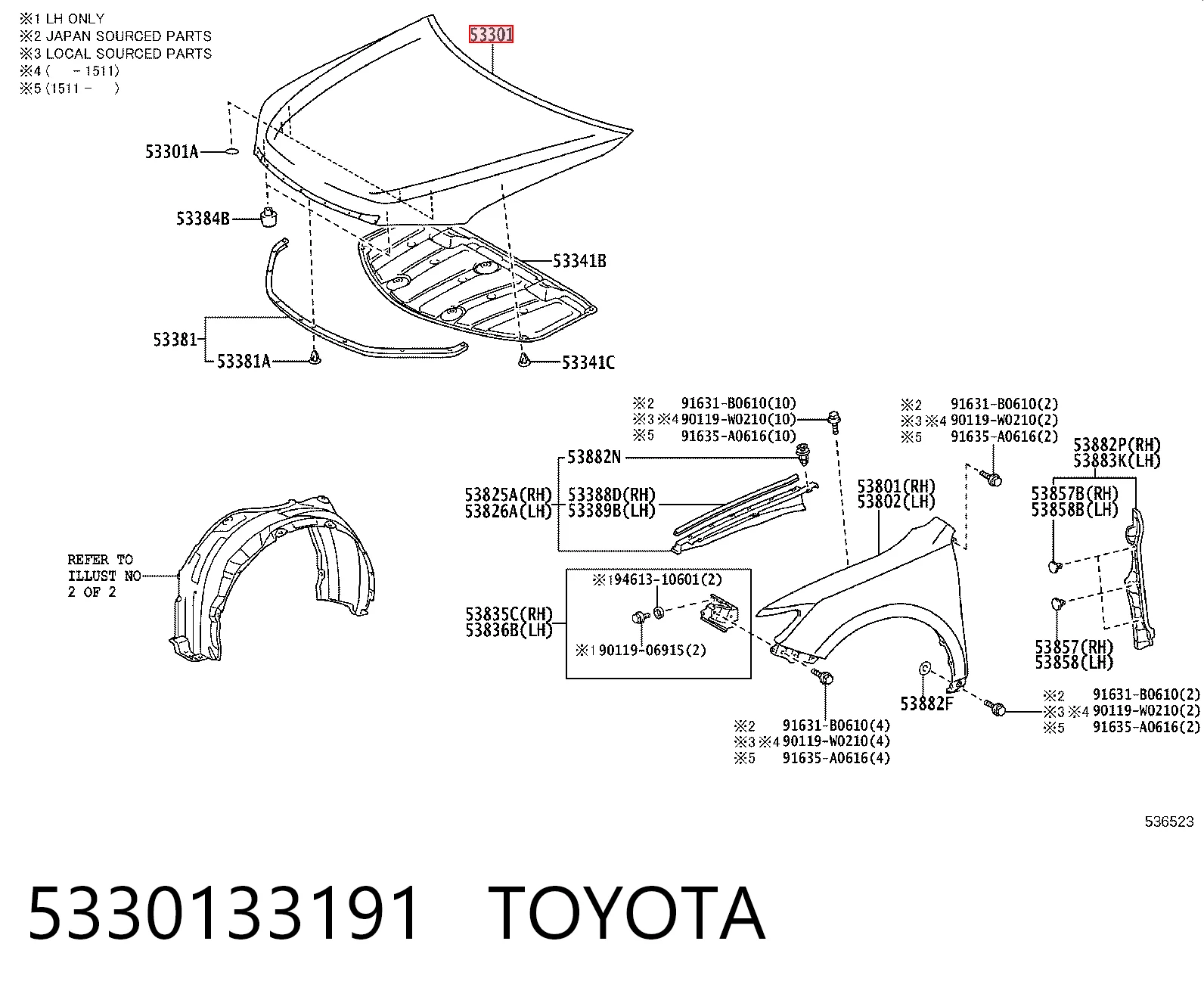 Maska silnika Toyota Camry VII sedana (V50) (2011 - 2019) cena, od 202,76 USD