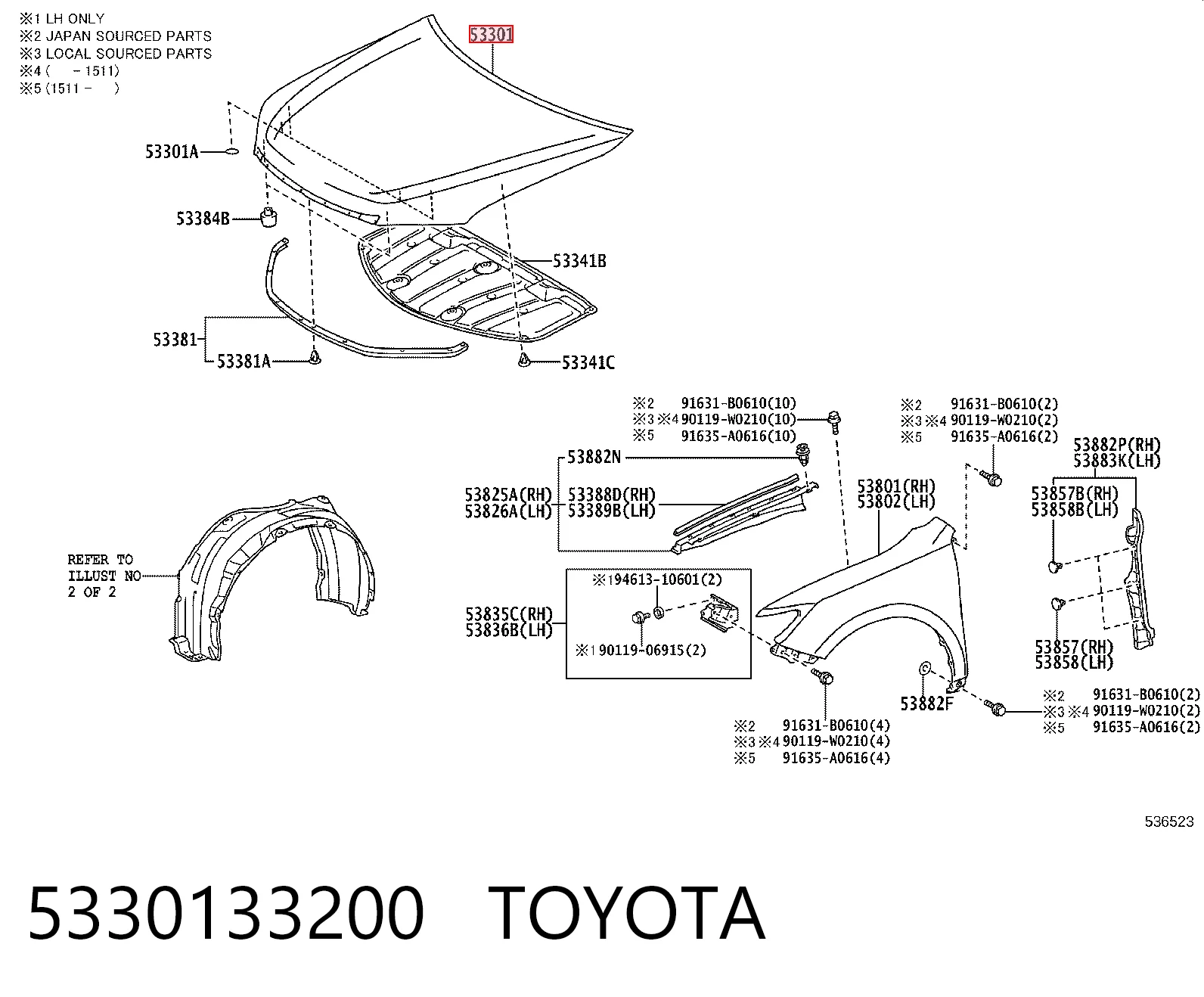 Do koszyka Maska silnika Toyota Camry VII V50
