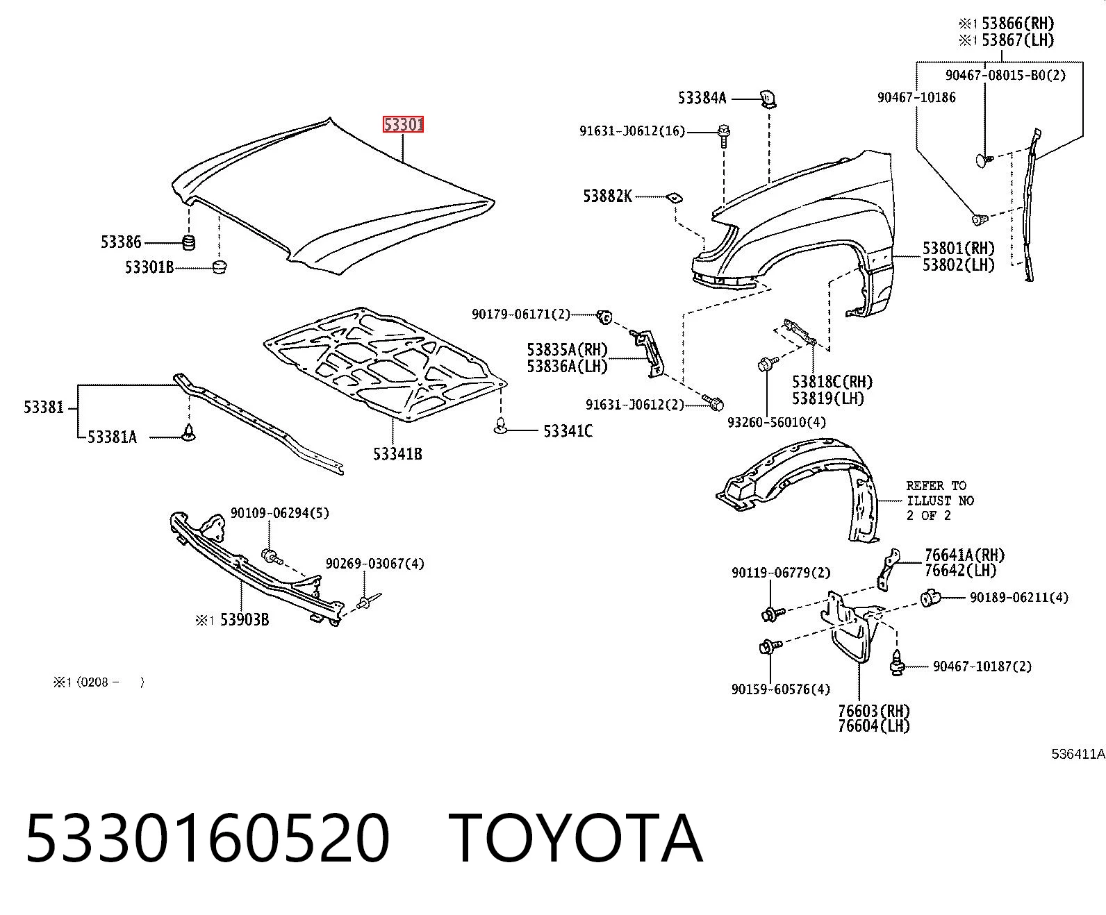 Maska silnika do Lexus LX 470 UZJ100