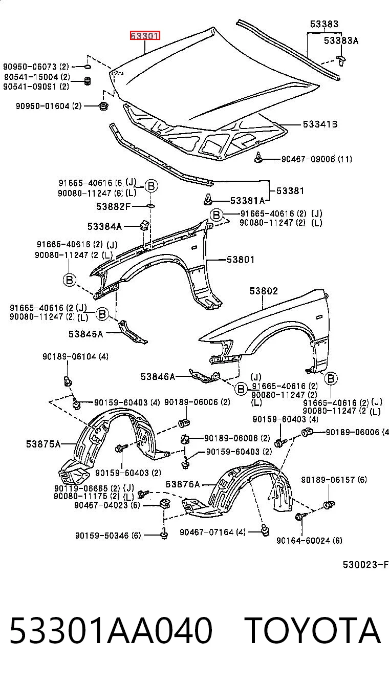 Maska silnika do Toyota Camry IV V20