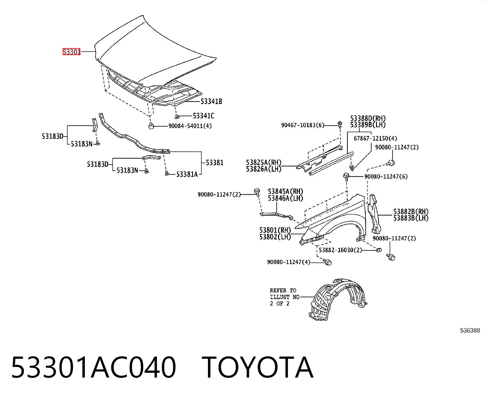 Maska silnika do Toyota Avalon  GSX30