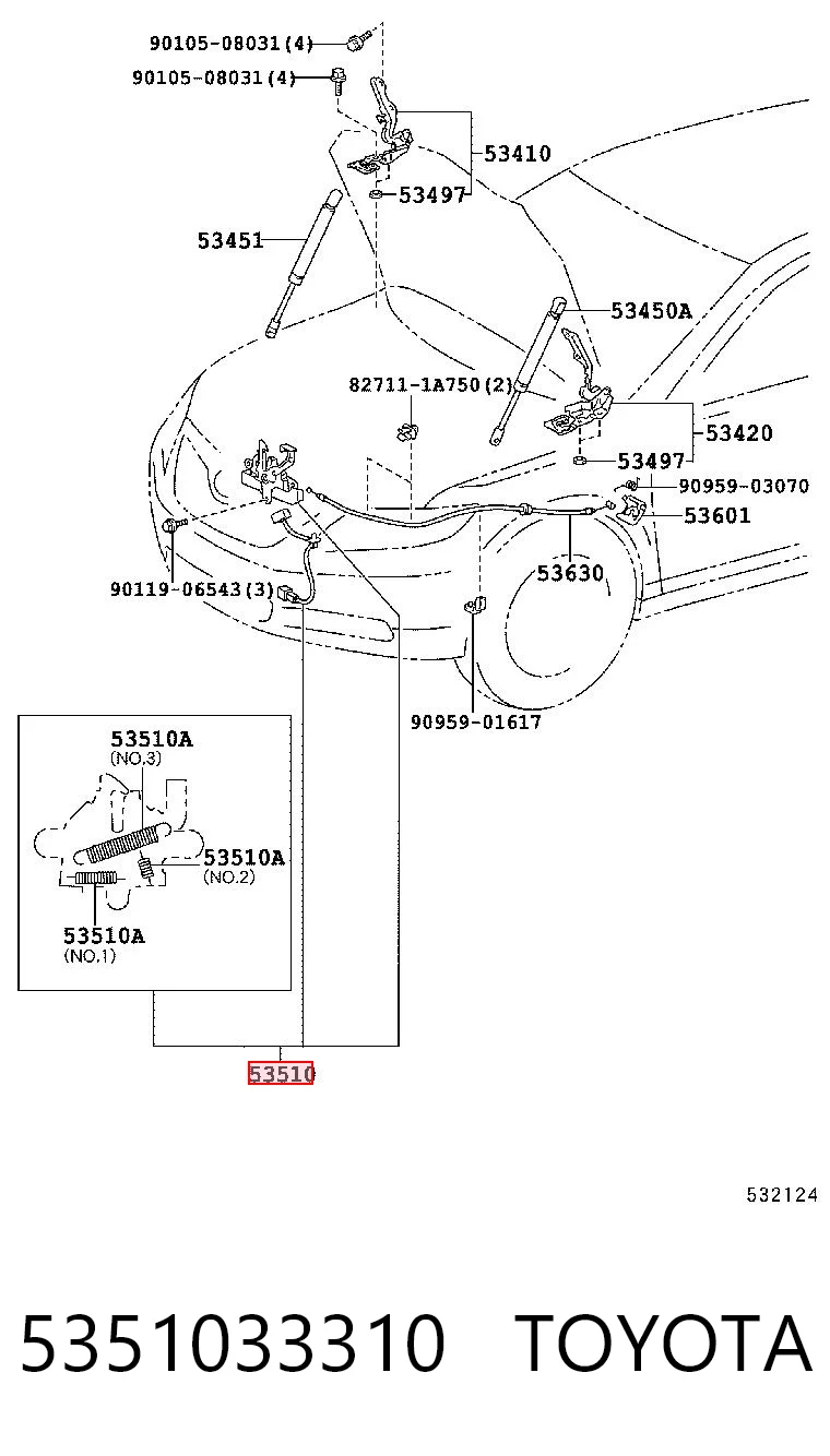 Kupić Zamek maski Toyota Camry V40 w dobrej cenie