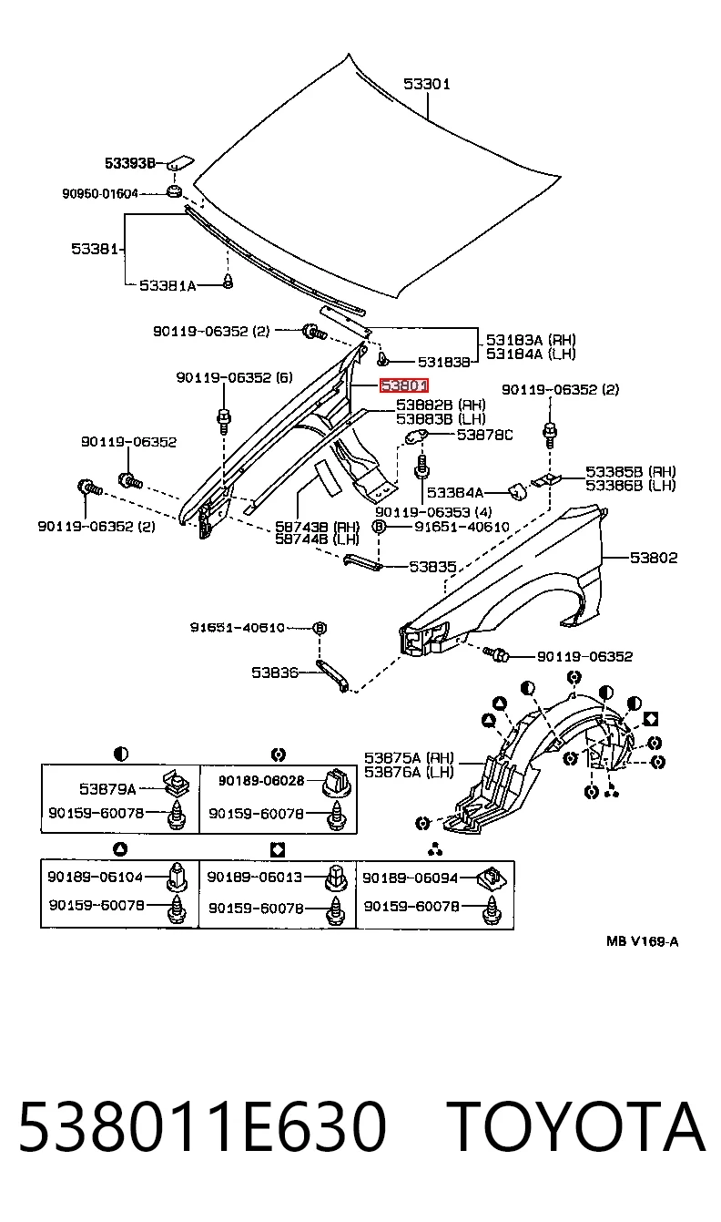 Błotnik przedni prawy do Toyota Corolla  E9