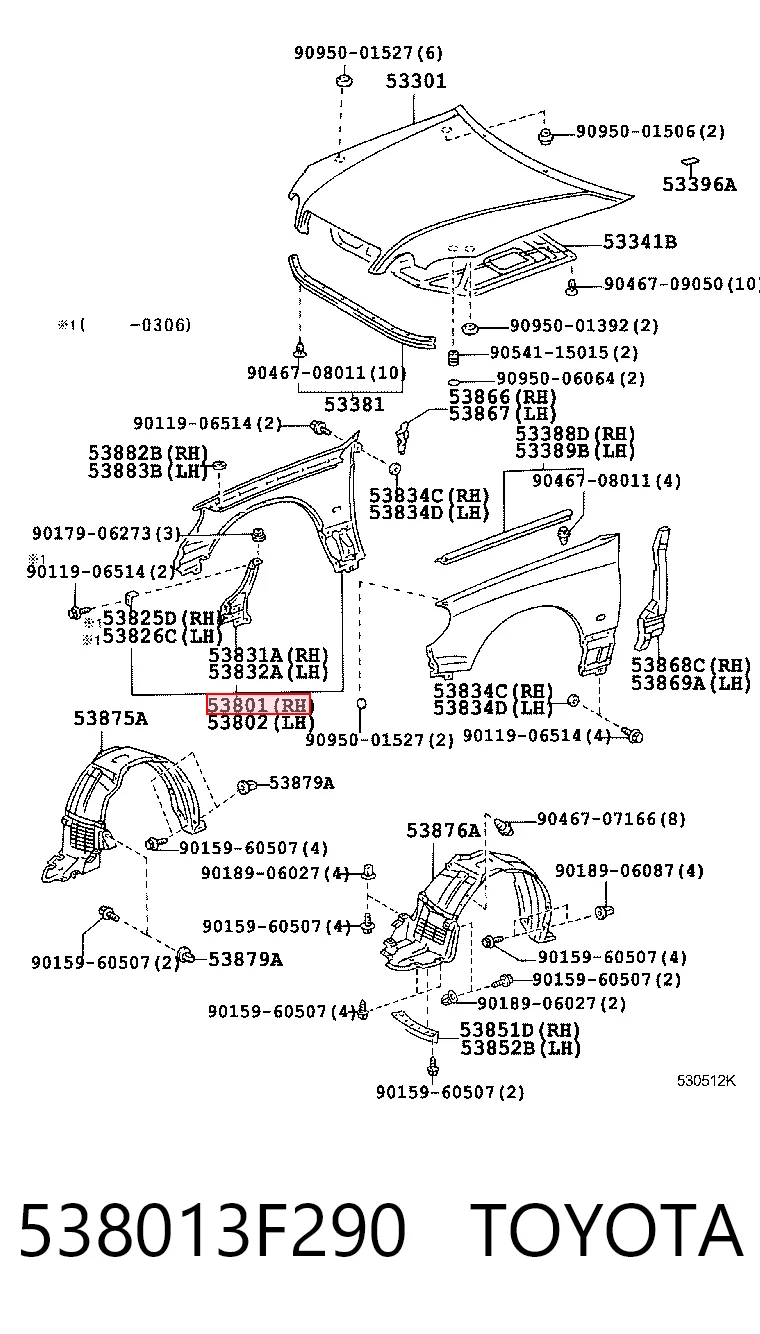 Błotnik przedni prawy do Lexus GS JZS160