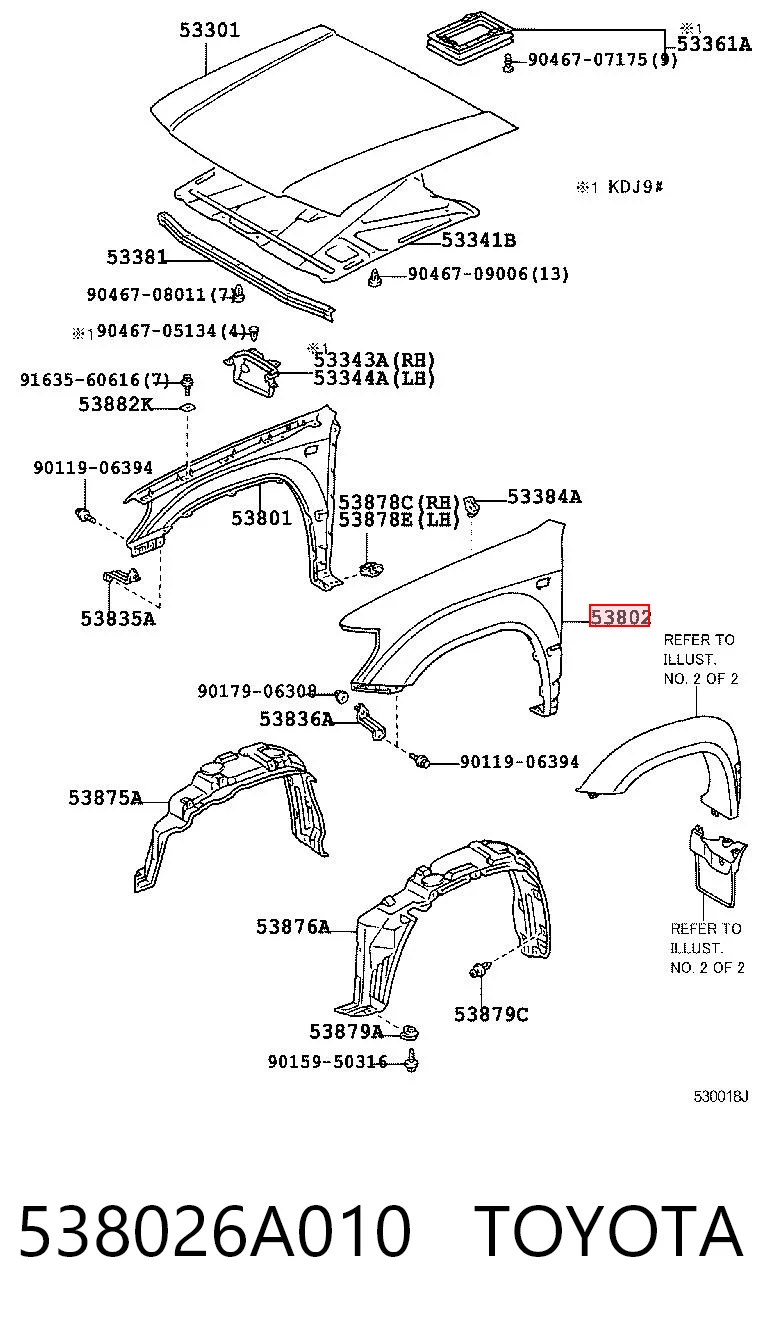 Błotnik przedni lewy do Toyota Land Cruiser J9