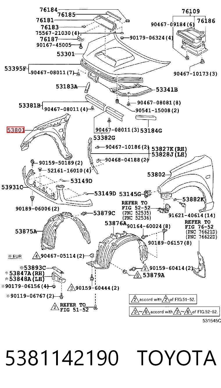 5381142190 Toyota