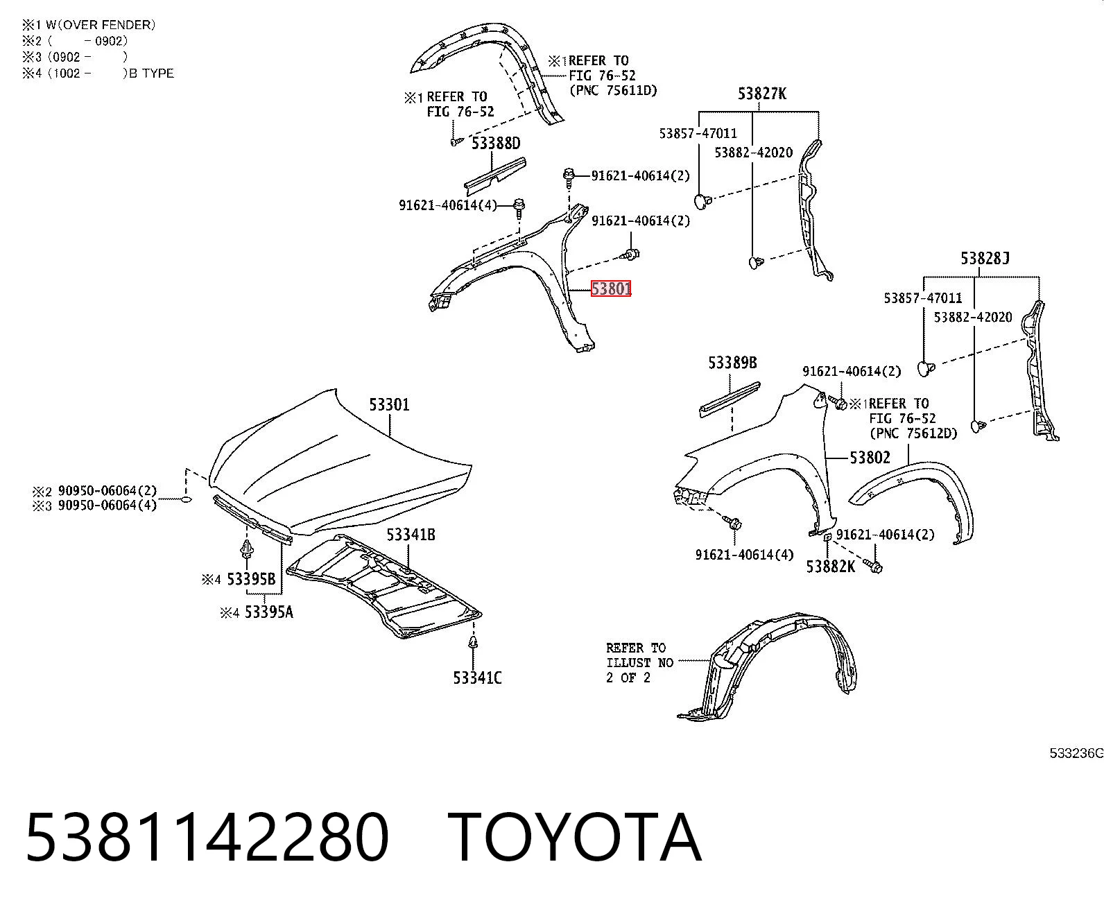 5381142280 Toyota