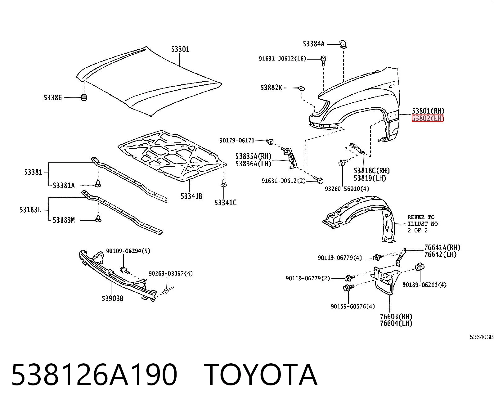 538126A190 Toyota
