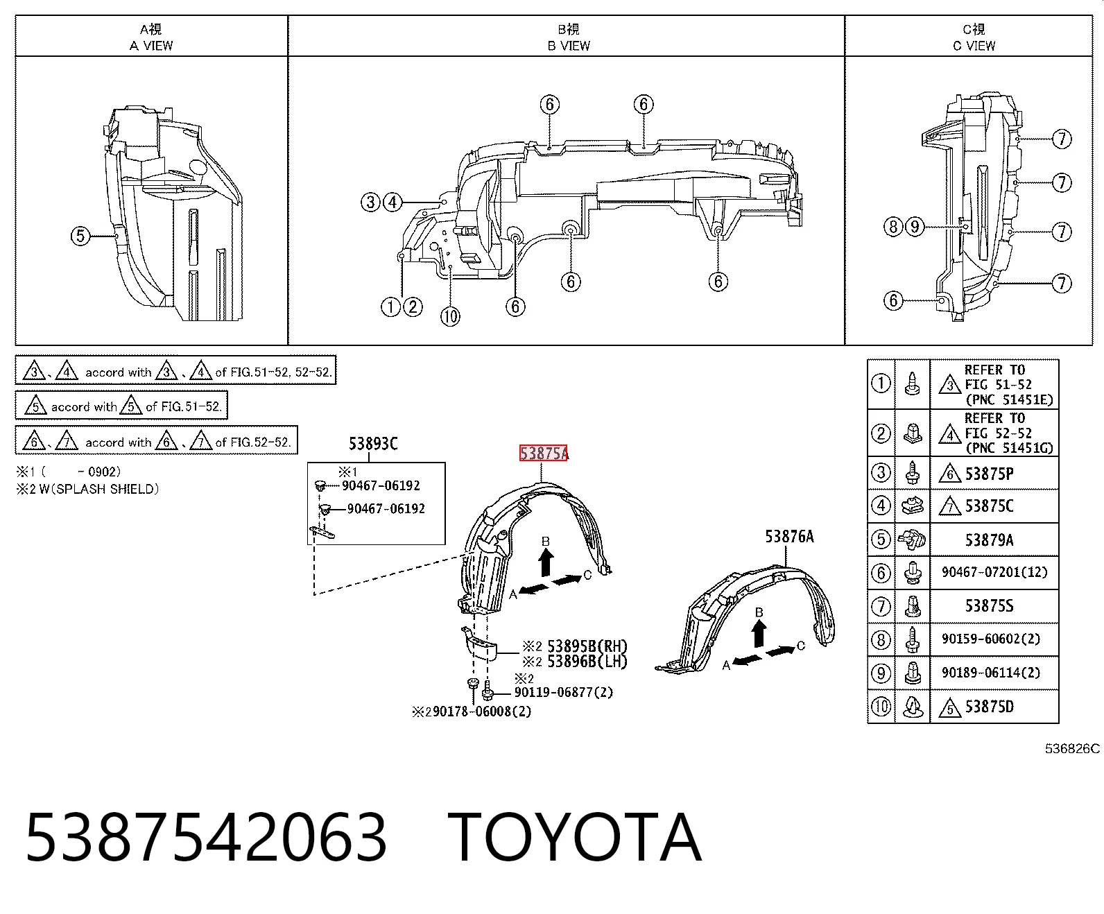 Do koszyka Nadkole błotnika przedniego prawe Toyota RAV4 III A3