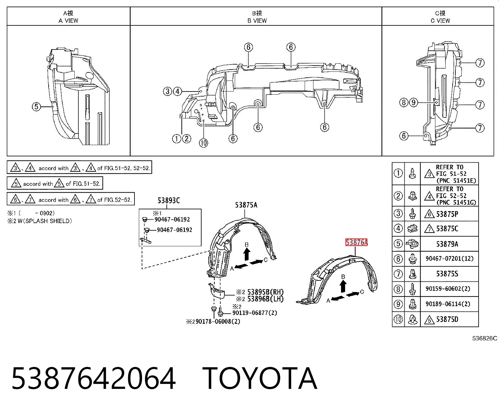 Nadkole błotnika przedniego lewe do Toyota RAV4 III A3