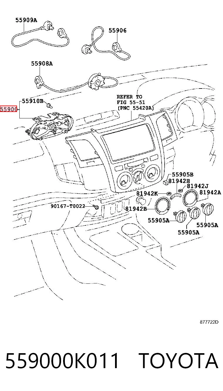Sterownik trybów ogrzewania/klimatyzacji do Toyota Hilux  KUN25