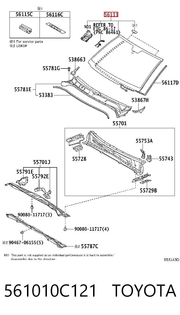 Szyba przednia Toyota Tundra ulec poprawie (K5, K6) (2006 - 2021) cena, od 1087,15 USD