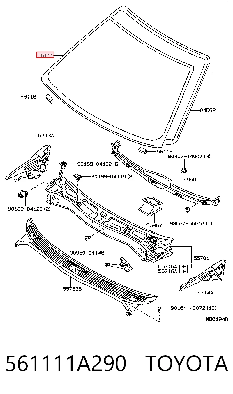 Do koszyka Szyba przednia Toyota Corolla  E9