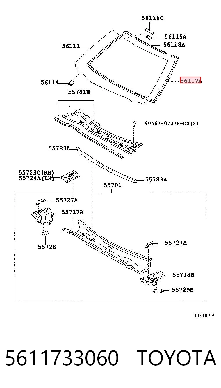 Kupić Uszczelka szyby przedniej Toyota Camry V30 w dobrej cenie